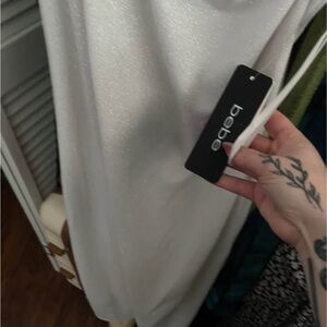 Bebe Ivory Shimmer Dress